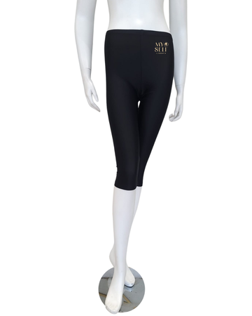 Seashells SEA-2 Black Swim Capri Leggings myselflingerie.com